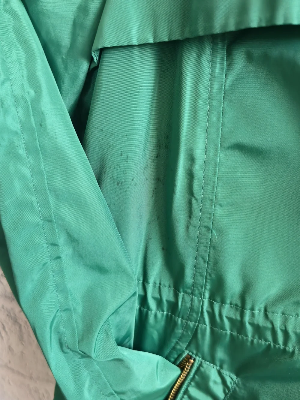 Zara Basic Kelly Green Hooded Full Zip Anorak Rain Jacket